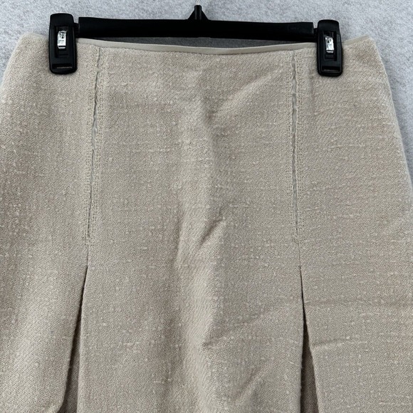Bottega Veneta Skirt Size 38 (US2) Beige Tan A-Line Pleated Wool Hemp Ombre - Picture 3 of 14